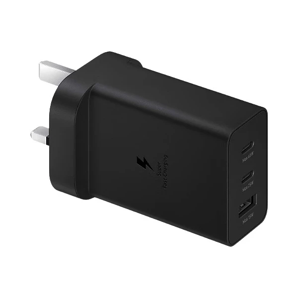 شارژر فست 65 وات سامسونگ مدل EP-T6530، دارای خروجیهای USB-C و USB-A