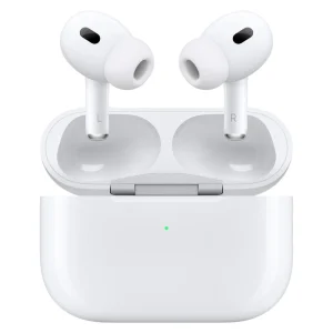 هدفون بلوتوثی اپل مدل AirPods Pro 2nd Generation با نویز کنسلینگ فعال (ANC)، نویز کنسلینگ میکروفون (ENC)، درگاه شارژ USB Type-C، با قابلیت شارژ بی‌سیم، دارای میکروفون دوگانه از نوع Beamforming، مقاومت در برابر رطوبت و عرق