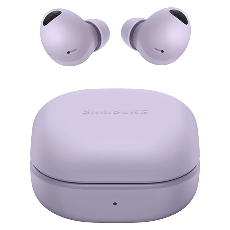 هدفون بلوتوثی سامسونگ مدل Galaxy Buds2 Pro با نویز کنسلینگ فعال (ANC)، درگاه شارژ USB Type-C، دارای میکروفون سه‌گانه، مقاوم در برابر رطوبت و عرق، مجهز به سنسور شتاب‌سنج و مقاومت در برابر آب IPX7