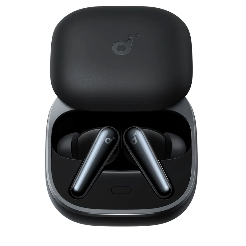 هدفون بلوتوثی انکر مدل Soundcore Liberty 5 با نویز کنسلینگ فعال (ANC)، درگاه شارژ USB Type-C، تا 30 ساعت زمان پخش موسیقی، دارای سنسور نوری داخل گوش و مقاوم در برابر رطوبت و عرق